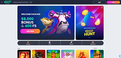 CrocoSlots Casino - Official casino logo, game screenshots and promotional materials featuring welcome bonuses and game selection