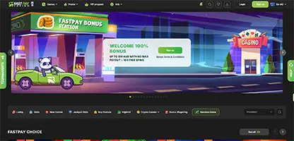 FastPay Casino online casino - Official logo, game selection screenshots, welcome bonus promotions and user interface preview