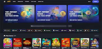 mBit Casino - Official casino logo, game screenshots and promotional materials featuring welcome bonuses and game selection