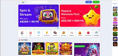 Plangames Casino - Official casino logo, game screenshots and promotional materials featuring welcome bonuses and game selection