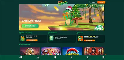 Playcroco Casino online casino - Official logo, game selection screenshots, welcome bonus promotions and user interface preview